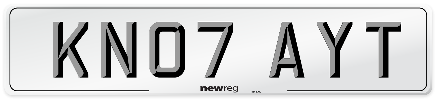 KN07 AYT Number Plate from New Reg